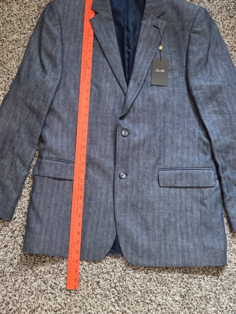 Tasso Elba 100% Linen Blazer Sport Coat Blue Stripe NWT